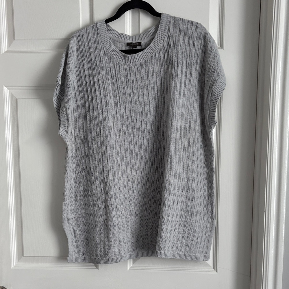 J. Jill Gray Cap Sleeve Knit Sweater